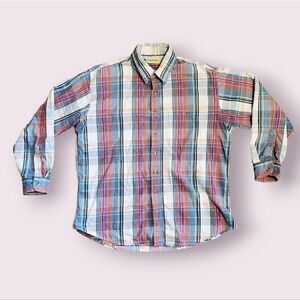 St John's Bay Plaid Shirt Perfectly Broken In Men's XL Neck 17 - 17.5 | EUC